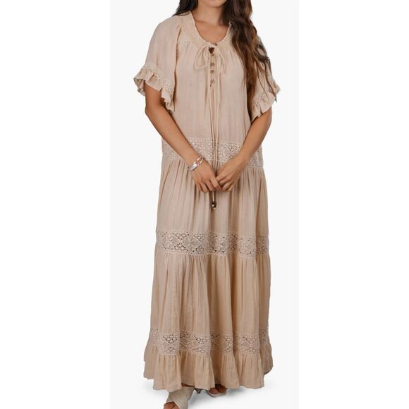Free People Dresses & Skirts - FreePeople Tiered Cotton Maxi Dress Size L